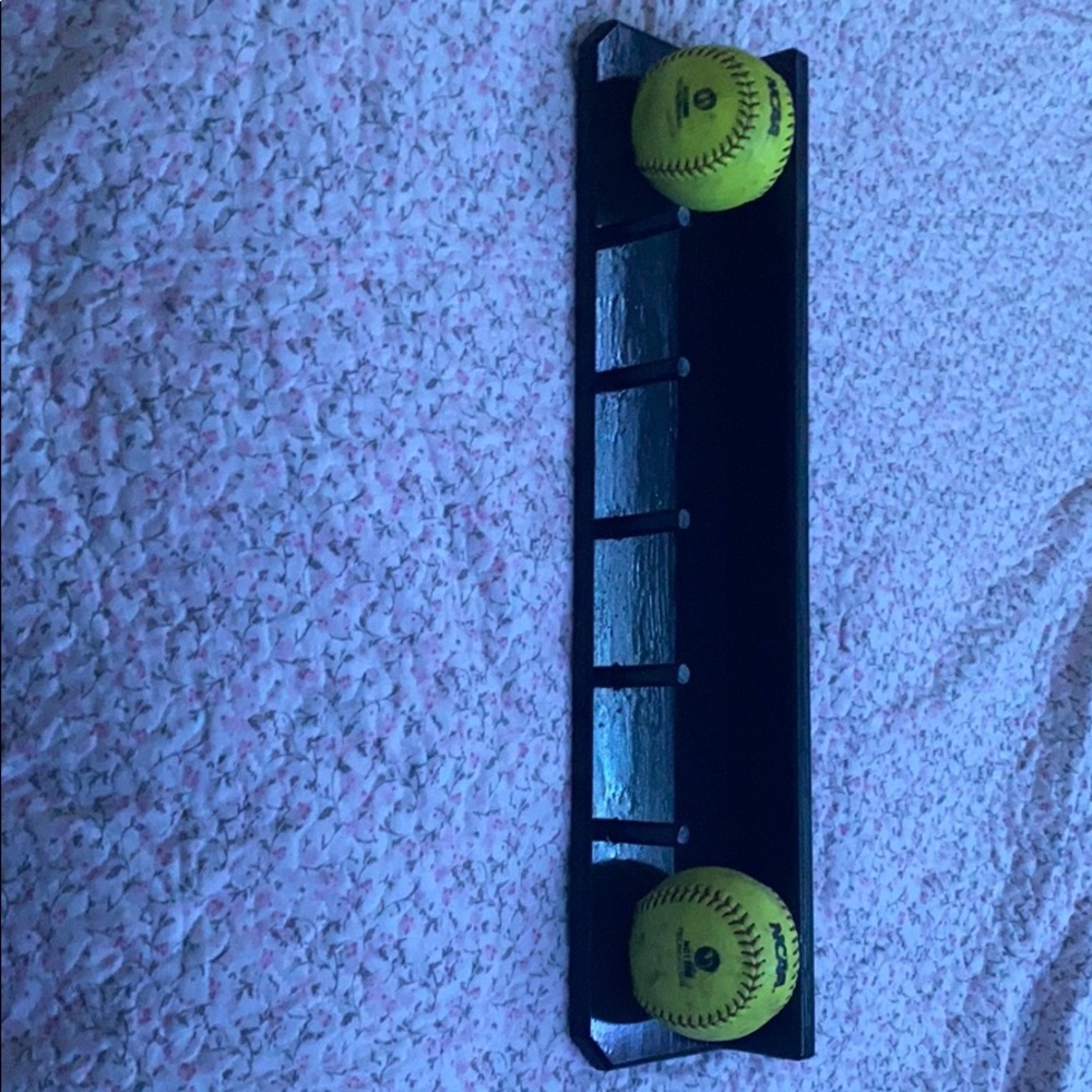 softball shelf with hooks